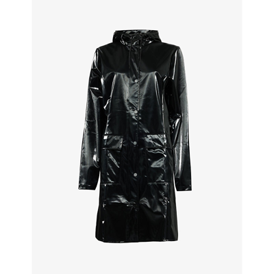 Shop Rains Womens Night Drawstring-hood Belted-waist Shell Coat