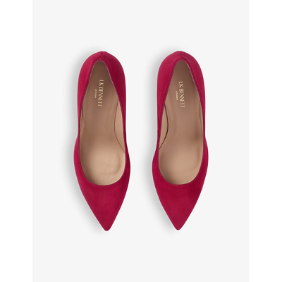 Lk Bennett Womens Red-burgundy Floret Heeled Suede Court Shoes In Red-burgundy