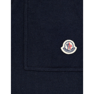 Shop Moncler Logo-patch Elasticated-waistband Cotton-jersey Shorts 4-14 Years In Navy
