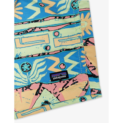 Shop Patagonia Graphic-print Brand-patch Recycled-nylon Shorts 6 Months - 4 Years In Salamander Green