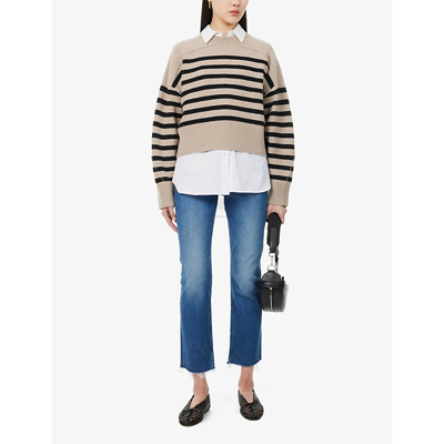 Shop Mother Rider Straight-leg High-rise Stretch-denim Jeans In Local Charm