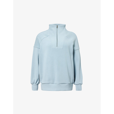 Shop Varley Women's Ashley Blue Rhea Relaxed-fit Cotton-blend Sweatshirt