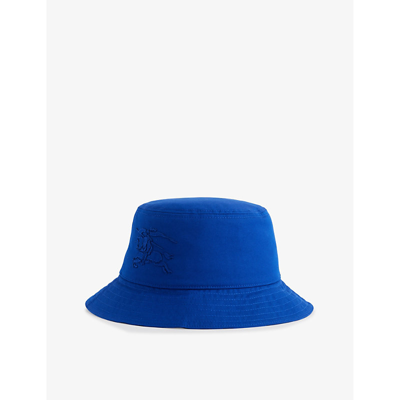 Shop Burberry Women's Knight Brand-embroidered Wide-brim Cotton Bucket Hat