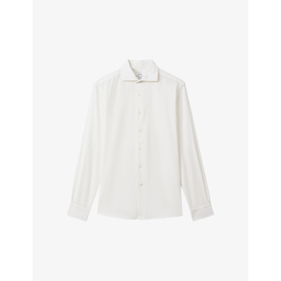 Shop Reiss Men's Off White Vincy Classic-fit Cotton Shirt