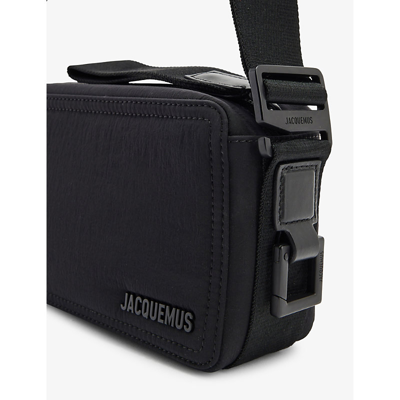 Shop Jacquemus Black Le Cuerda Horizonta Woven Cross-body Bag