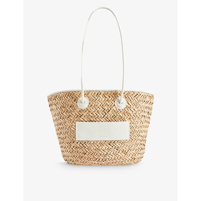 Shop Claudie Pierlot Womens Naturels Dryanm Straw-woven Basket Bag