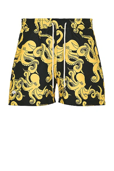 Shop Oas Printed Swim Shorts In 09 Black