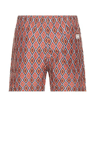 Shop Oas Bohemia Swim Shorts In Brown