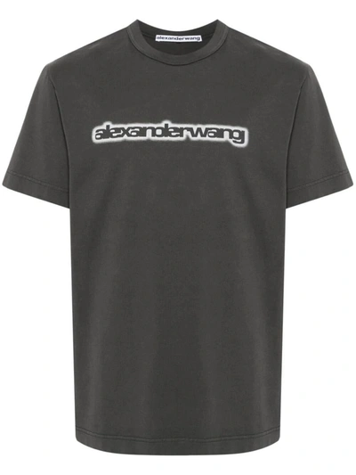 Shop Alexander Wang T-shirt Halo Clothing In Grey
