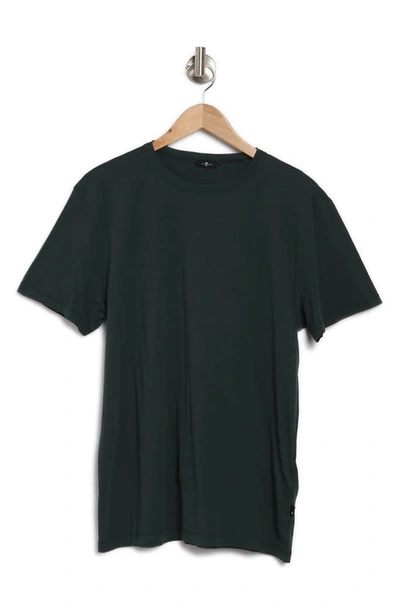 Shop 7 For All Mankind Feather Weight Crewneck T-shirt In Hunter Green