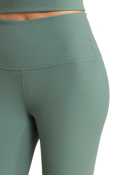 Zella Luxe Rib High Waist Leggings In Green Duck