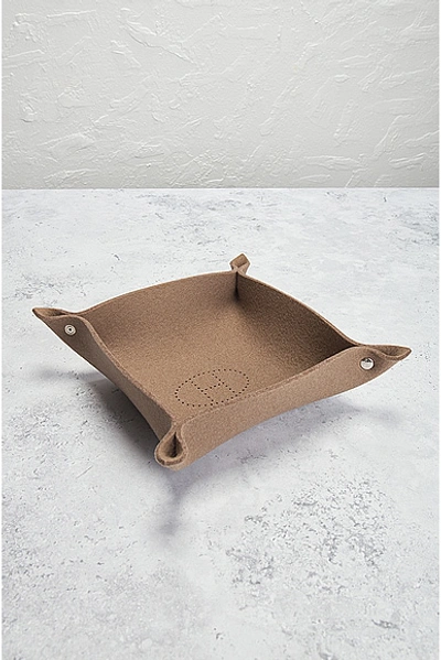 Pre-owned Hermes Vide Pm Tray In Taupe