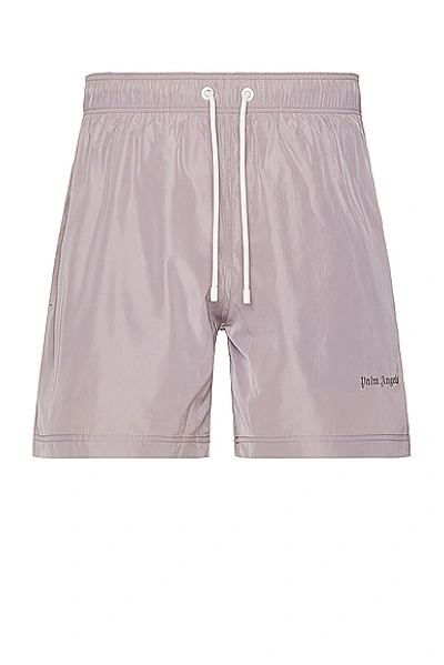 Shop Palm Angels Classic Logo Swimshort In Lilac