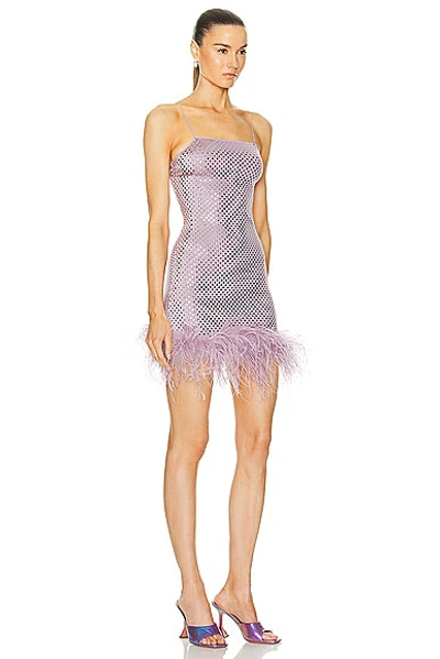 Shop Oseree Disco Plumage Mini Dress In Lilac