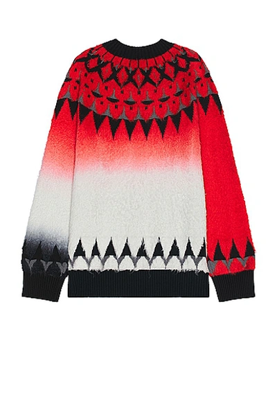 Shop Sacai Jacquard Knit Pullover In Red