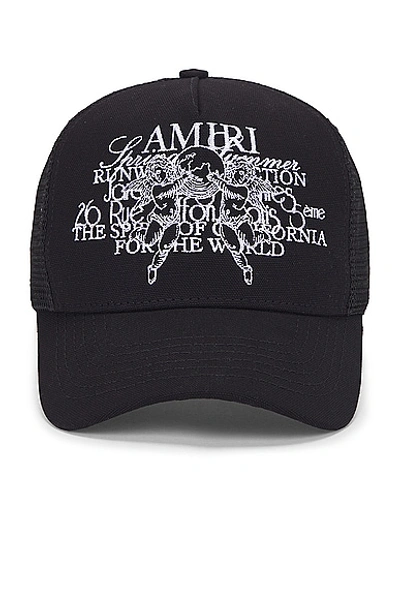 Shop Amiri Cherub Trucker Hat In Black
