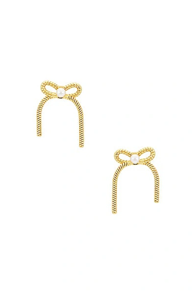 Shop Lele Sadoughi Bow Stud Earrings In Gold