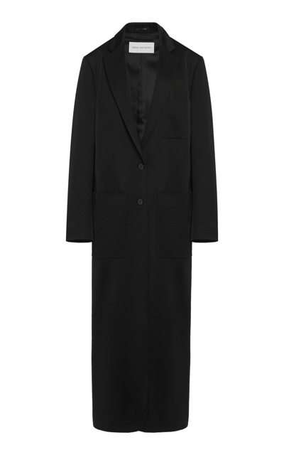 Shop Dries Van Noten Rougie Oversized Satin Coat In Black
