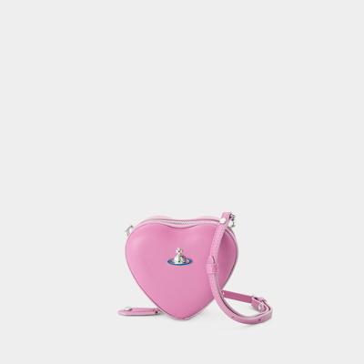 Shop Vivienne Westwood Mini Heart Schultertasche -  - Leder - Pink