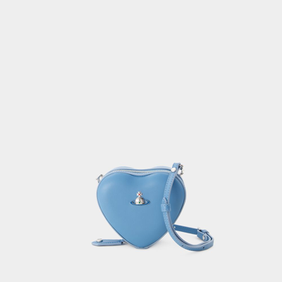 Shop Vivienne Westwood Mini Heart Schultertasche -  - Leder - Blau In Blue