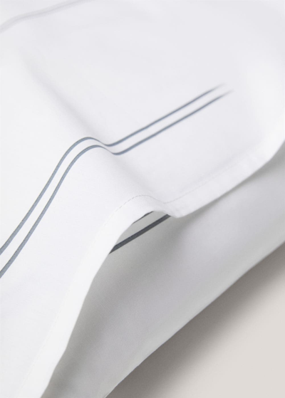 Shop Mango Striped Design Pillowcase 60x60cm White