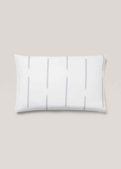Shop Mango Striped Design Pillowcase 50x75cm White