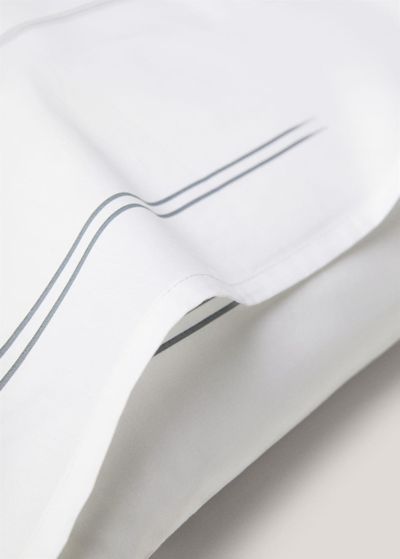 Shop Mango Striped Design Pillowcase 50x75cm White