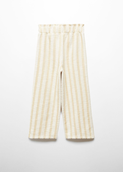 Shop Mango Culotte Stripes Trousers Beige