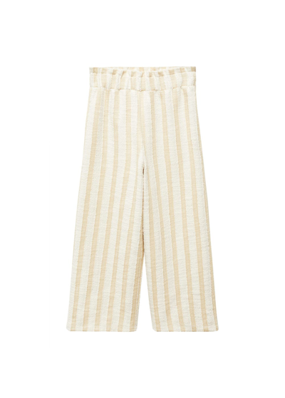 Shop Mango Culotte Stripes Trousers Beige