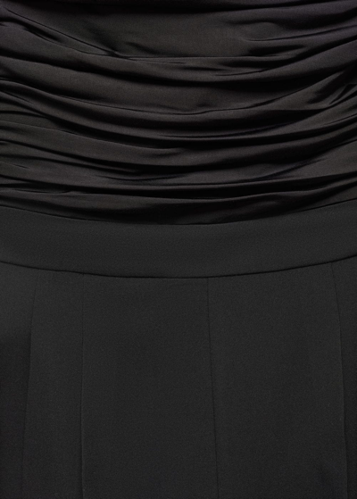 Shop Mango Off-the-shoulder Jumpsuit With Gathered Detail Black