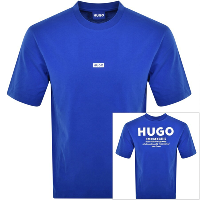 Shop Hugo Blue Nalono T Shirt Blue