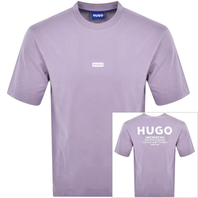 Shop Hugo Blue Nalono T Shirt Purple