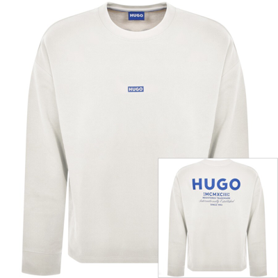 Shop Hugo Blue Naviu Sweatshirt White