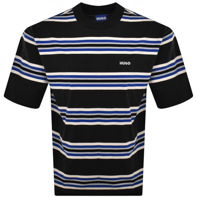 Shop Hugo Blue Natinolo Striped T Shirt Blue
