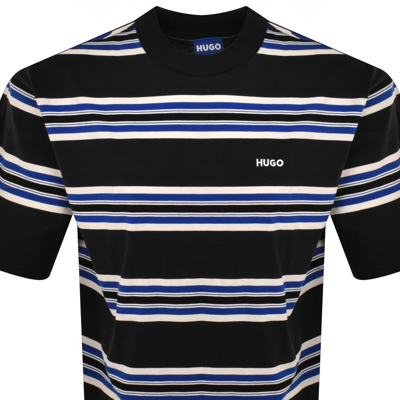 Shop Hugo Blue Natinolo Striped T Shirt Blue