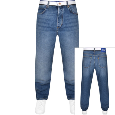 Shop Hugo Blue Nate Tape Jeans Medium Wash Blue