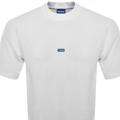 Shop Hugo Blue Nieros Logo T Shirt White