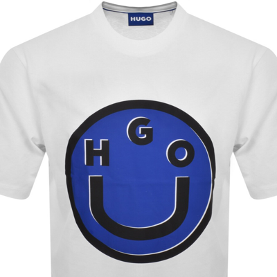 Shop Hugo Blue Nimper Crew Neck T Shirt White