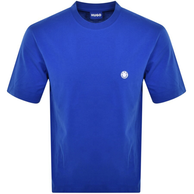 Shop Hugo Blue Niley Crew Neck T Shirt Blue