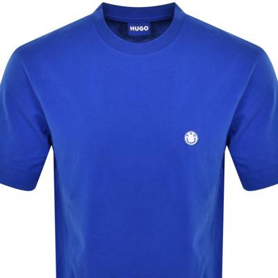 Shop Hugo Blue Niley Crew Neck T Shirt Blue