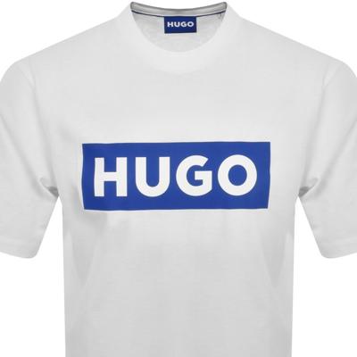 Shop Hugo Blue Nico Crew Neck T Shirt White