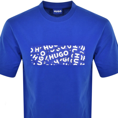 Shop Hugo Blue Nalayo Crew Neck T Shirt Blue