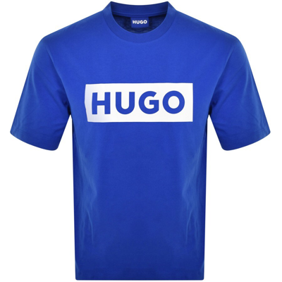 Shop Hugo Blue Nico Crew Neck T Shirt Blue