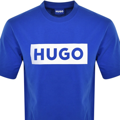 Shop Hugo Blue Nico Crew Neck T Shirt Blue