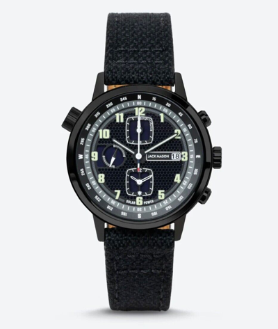 Pre-owned Jack Mason Solar Chronograph, 42mm, Black Dial With Recycled Plastic Strap