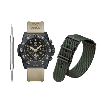 Pre-owned Luminox Navy Seal Foundation Chronograph Military Watch 45 Mm 3590.nsf.set