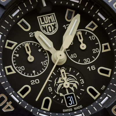 Pre-owned Luminox Navy Seal Foundation Chronograph Military Watch 45 Mm 3590.nsf.set