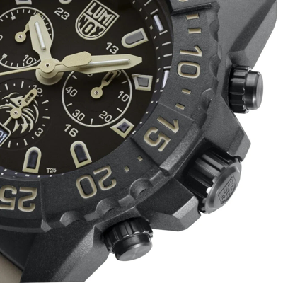 Pre-owned Luminox Navy Seal Foundation Chronograph Military Watch 45 Mm 3590.nsf.set