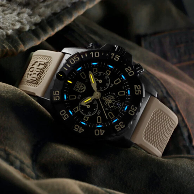 Pre-owned Luminox Navy Seal Foundation Chronograph Military Watch 45 Mm 3590.nsf.set