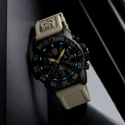 Pre-owned Luminox Navy Seal Foundation Chronograph Military Watch 45 Mm 3590.nsf.set